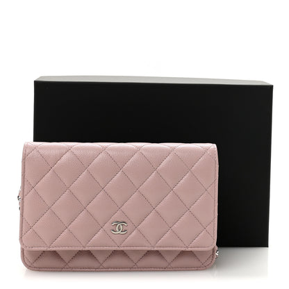Chanel Caviar Quilted Wallet on Chain WOC Light Pink 12 of 12