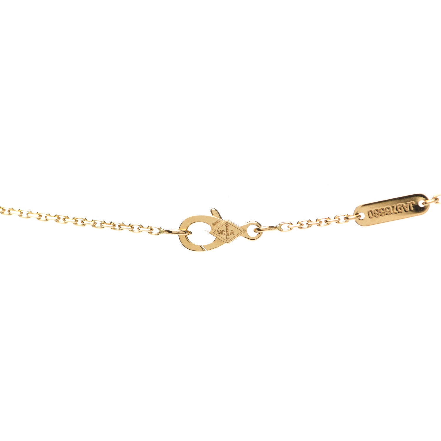 Van Cleef & Arpels 18K Yellow Gold Carnelian Vintage Alhambra Pendant Necklace 4 of 8