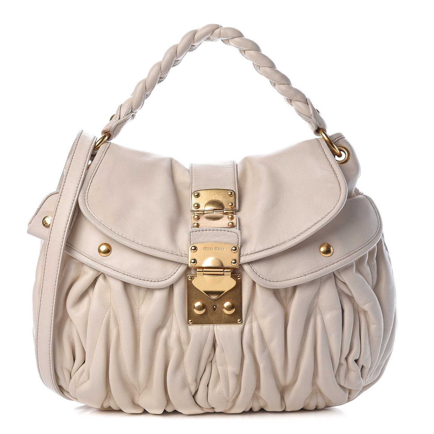 Nappa Matelasse Coffer Hobo Bianco