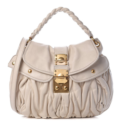 Miu Miu Nappa Matelasse Coffer Hobo Bianco 1 of 23