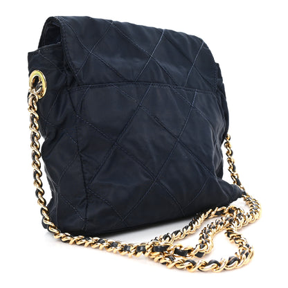 Prada Nylon Tessuto Impuntu Quilted Flap Shoulder Bag Blue 3 of 11