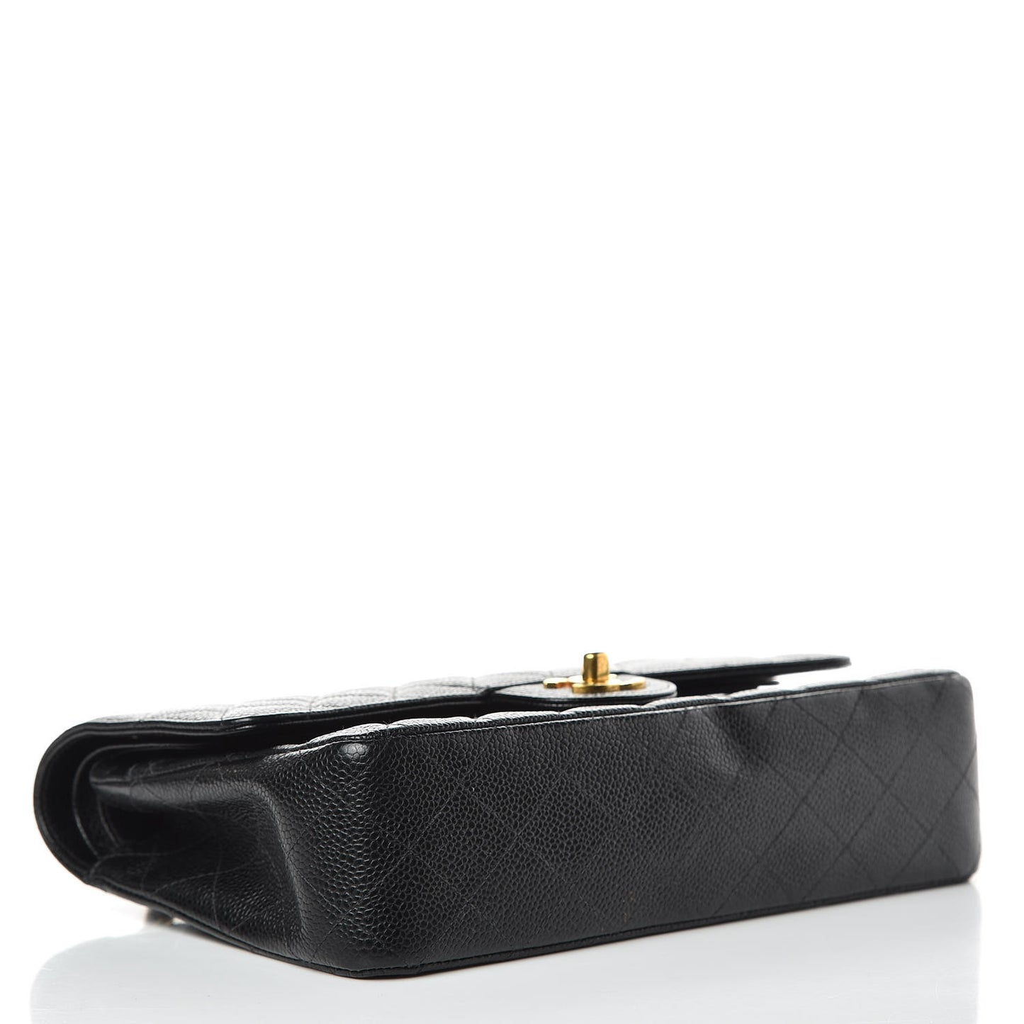 Caviar Quilted Medium Double Flap Black