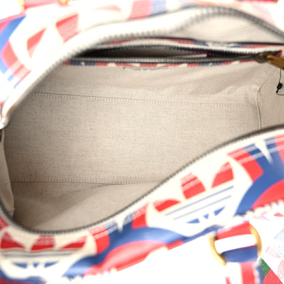 Gucci X ADIDAS Shangai Calfskin Web Trefoil Interlocking G Mini Duffle Bag Red White Blue 5 of 11