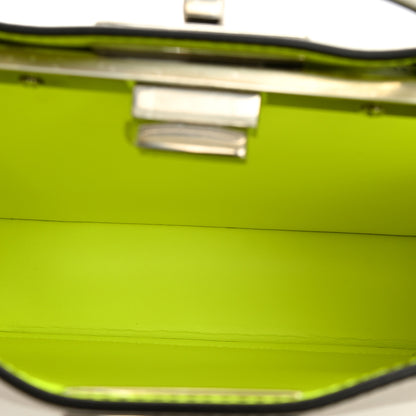 Fendi Vitello Seta Nappa Bi-Color Small Peekaboo I SEE U Satchel White Ice Yellow Fluo 4 of 9