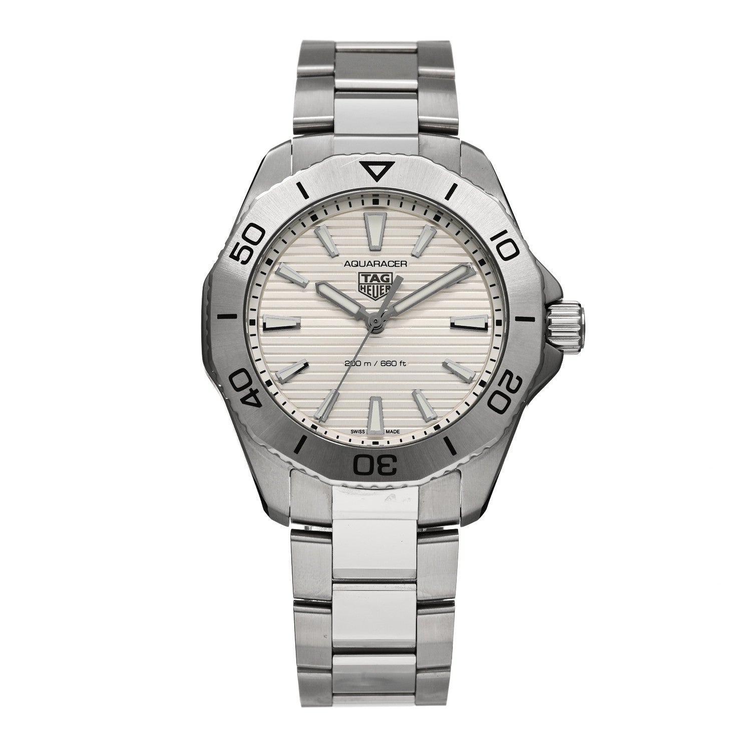 Tag Heuer Stainless Steel 40mm Aquaracer Professional 200 Solargraph Quartz Watch Silver WBP1111 1 of 5