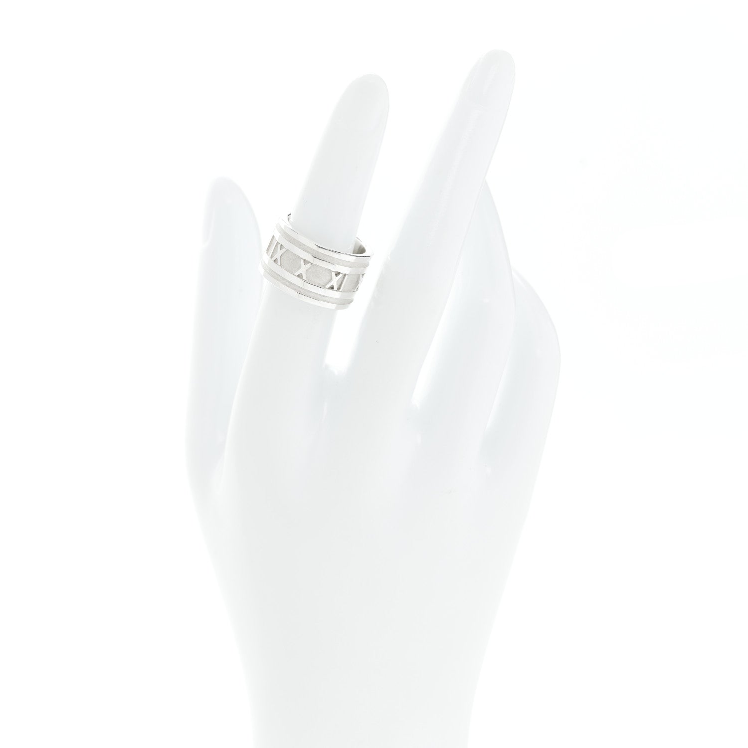 Tiffany Sterling Silver 12mm Atlas Band Ring 52 6 2 of 4
