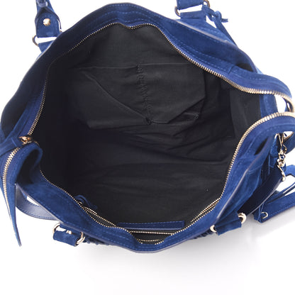 Balenciaga Baby Daim Suede Classic Gold Hardware City Bleu Pacifique 5 of 11