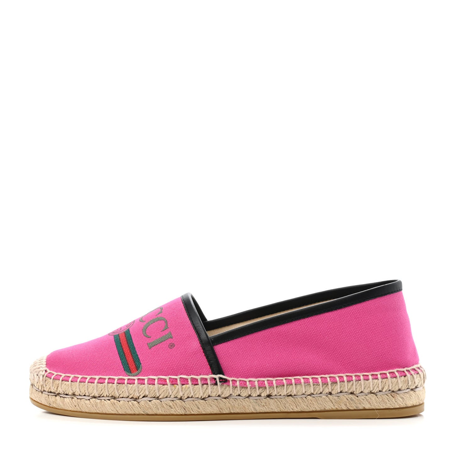 Canvas Logo Espadrilles 38.5 Cyclamen Rose Black