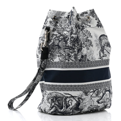 Christian Dior Technical Fabric Embroidered Toile De Jouy Sauvage DiorTravel Pouch Blue 3 of 7