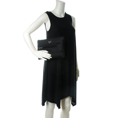 Prada Tessuto Nylon Bomber Clutch Nero Black 2 of 7