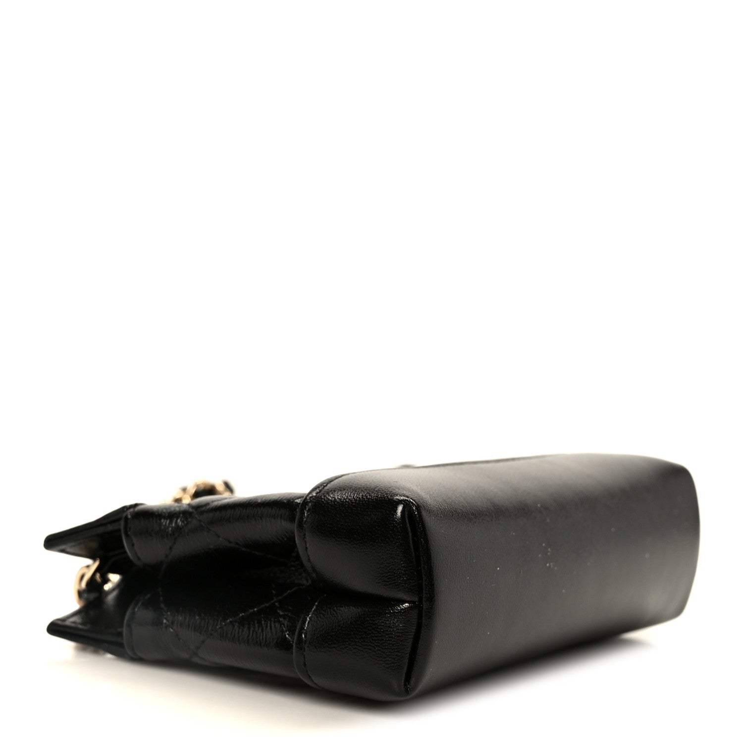 Chanel Shiny Lambskin Quilted Micro 31 Clutch With Chain Black 4 of 11
