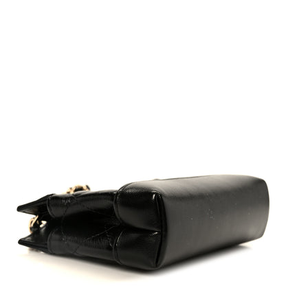 Chanel Shiny Lambskin Quilted Micro 31 Clutch With Chain Black 4 of 11