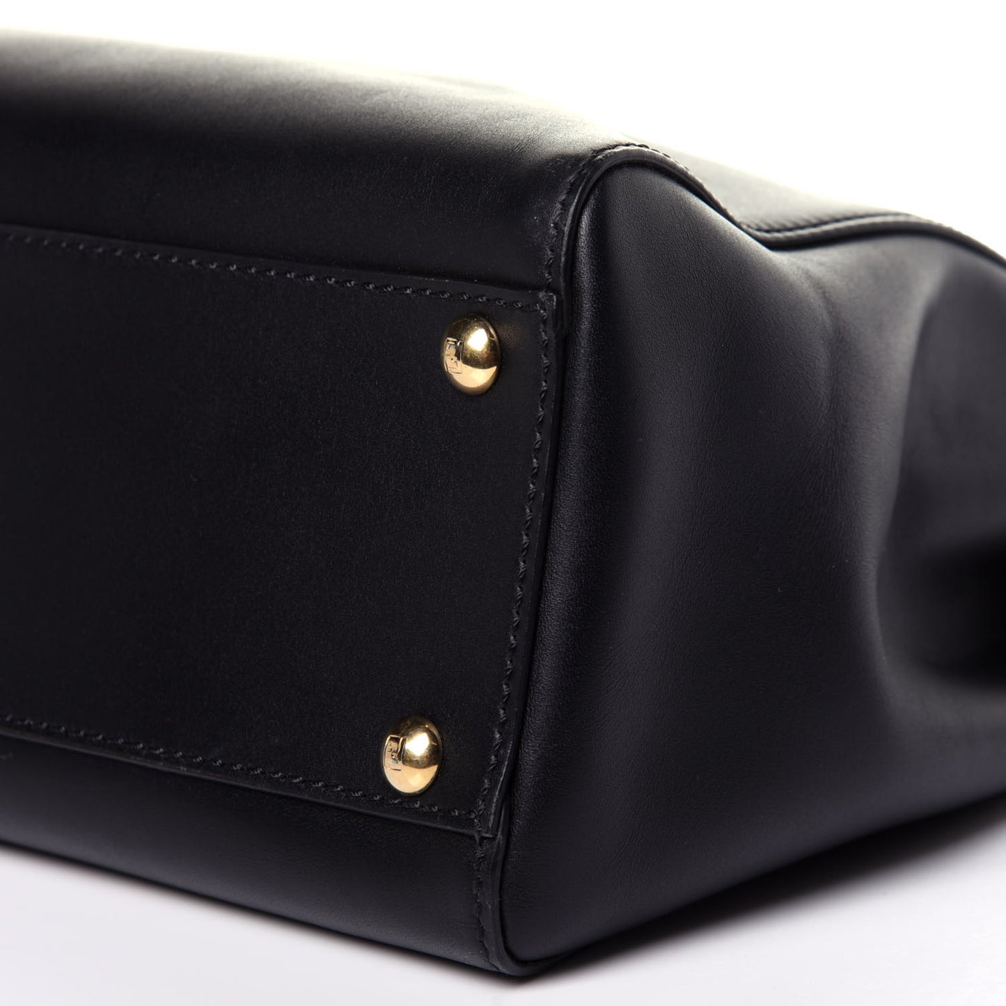 Vitello Morgan Shiny Nappa Medium Peekaboo Iconic Satchel Black