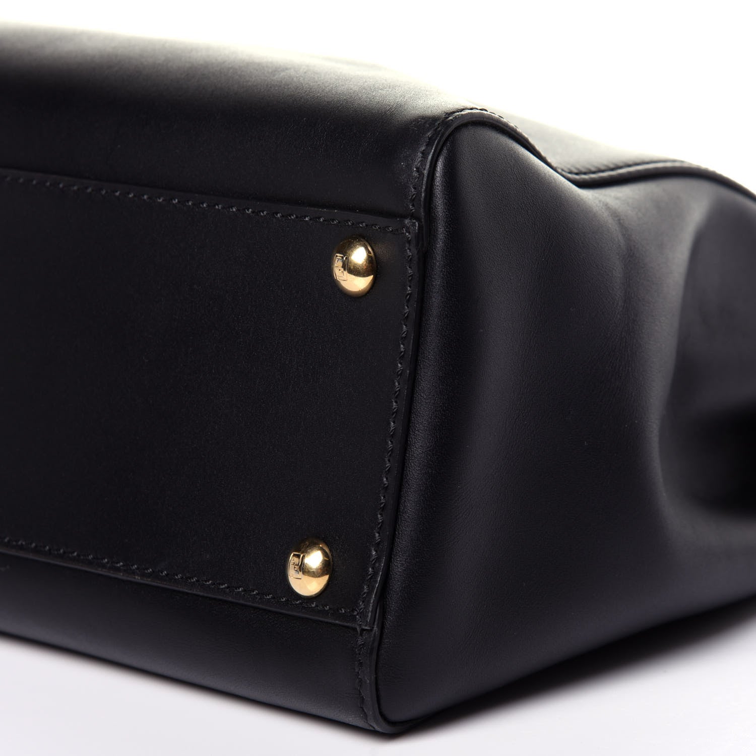 Fendi Vitello Morgan Shiny Nappa Medium Peekaboo Iconic Satchel Black 10 of 13