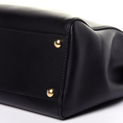Fendi Vitello Morgan Shiny Nappa Medium Peekaboo Iconic Satchel Black 10 of 13