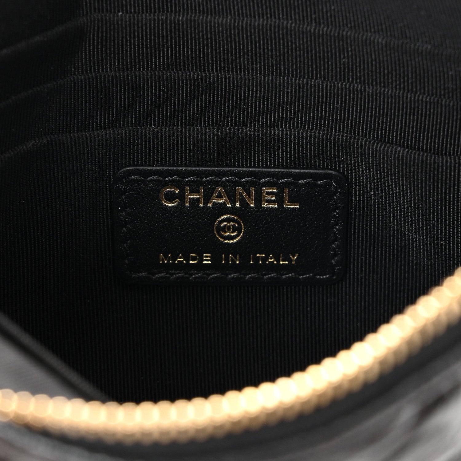 Chanel Caviar Camellia Embossed Small Pouch Black 6 of 10