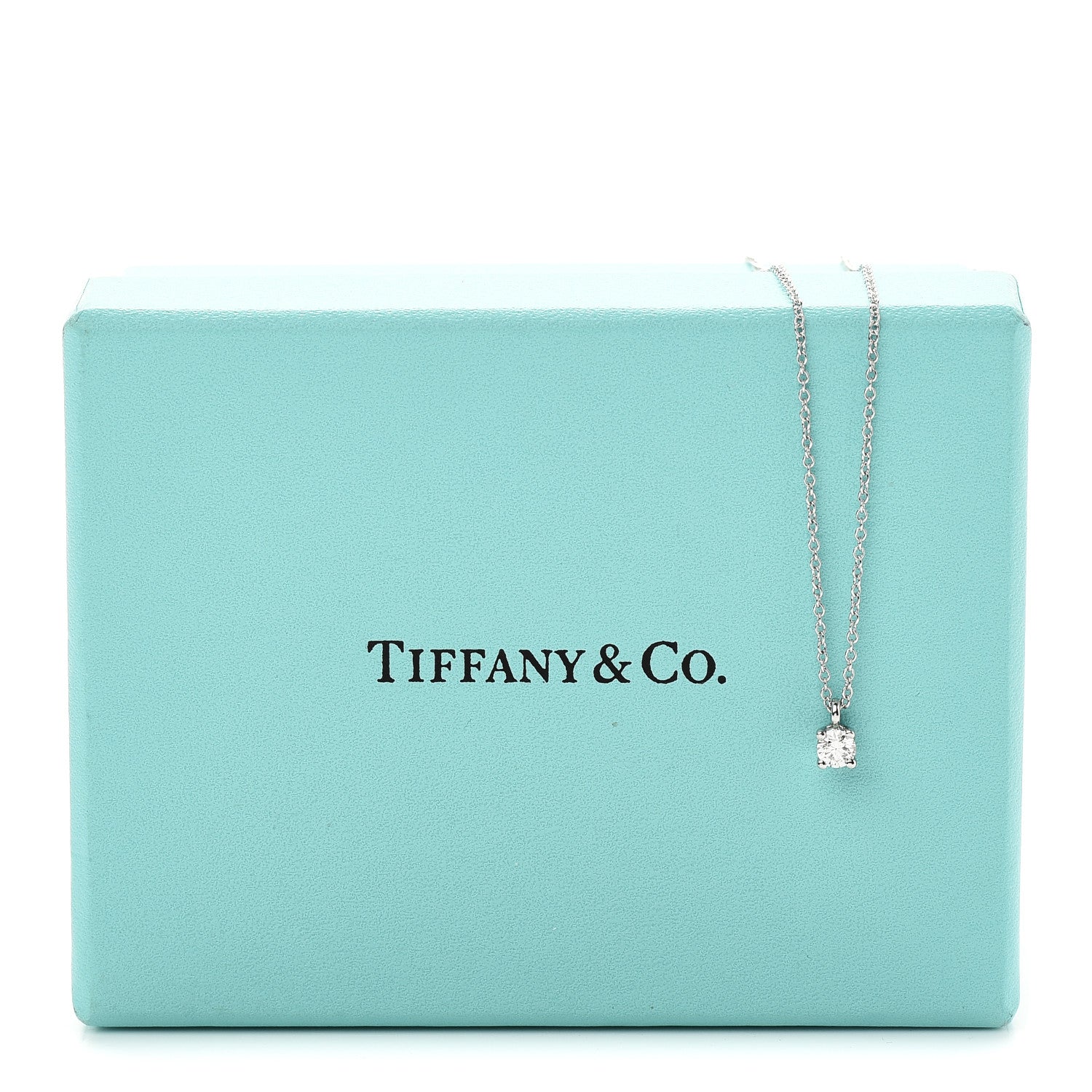 Tiffany Platinum Diamond .20ct Solitaire Pendant Necklace 6 of 6