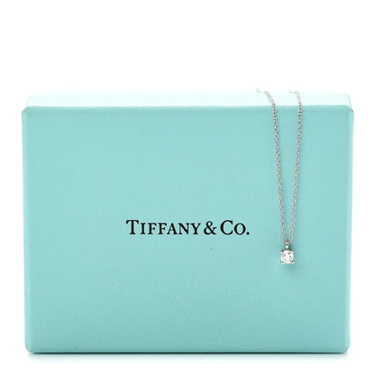 Tiffany Platinum Diamond .20ct Solitaire Pendant Necklace 6 of 6