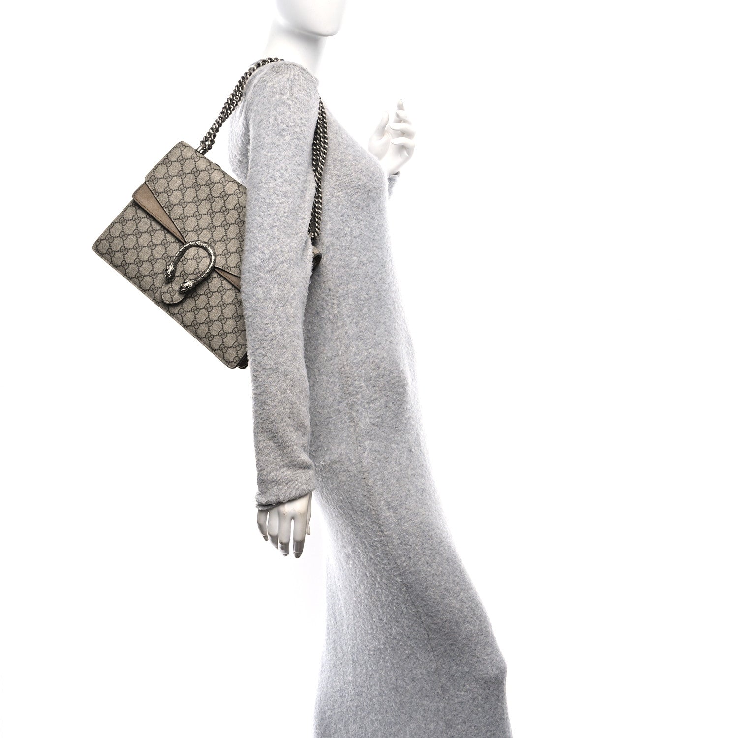 Gucci GG Supreme Monogram Medium Dionysus Shoulder Bag Taupe 2 of 10