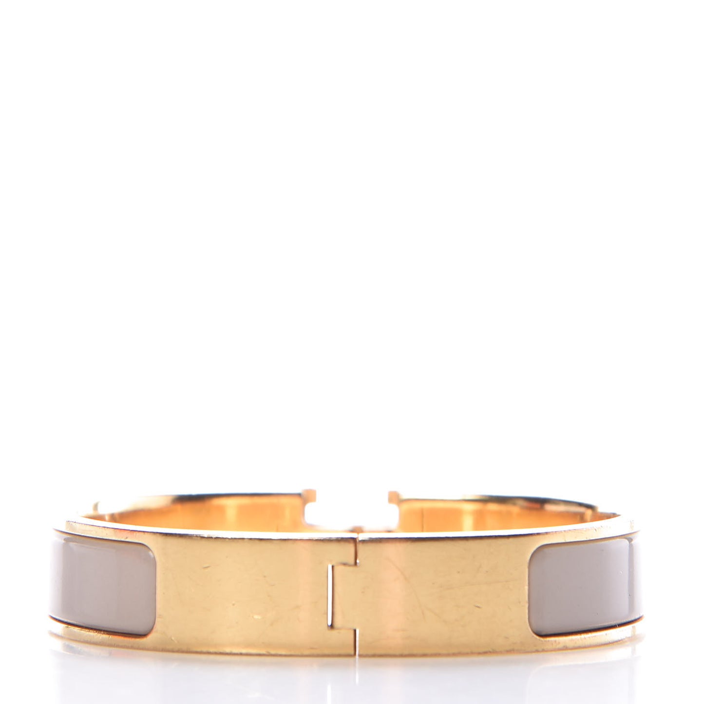 Enamel Clic Clac H Narrow Bracelet PM Marron Glace