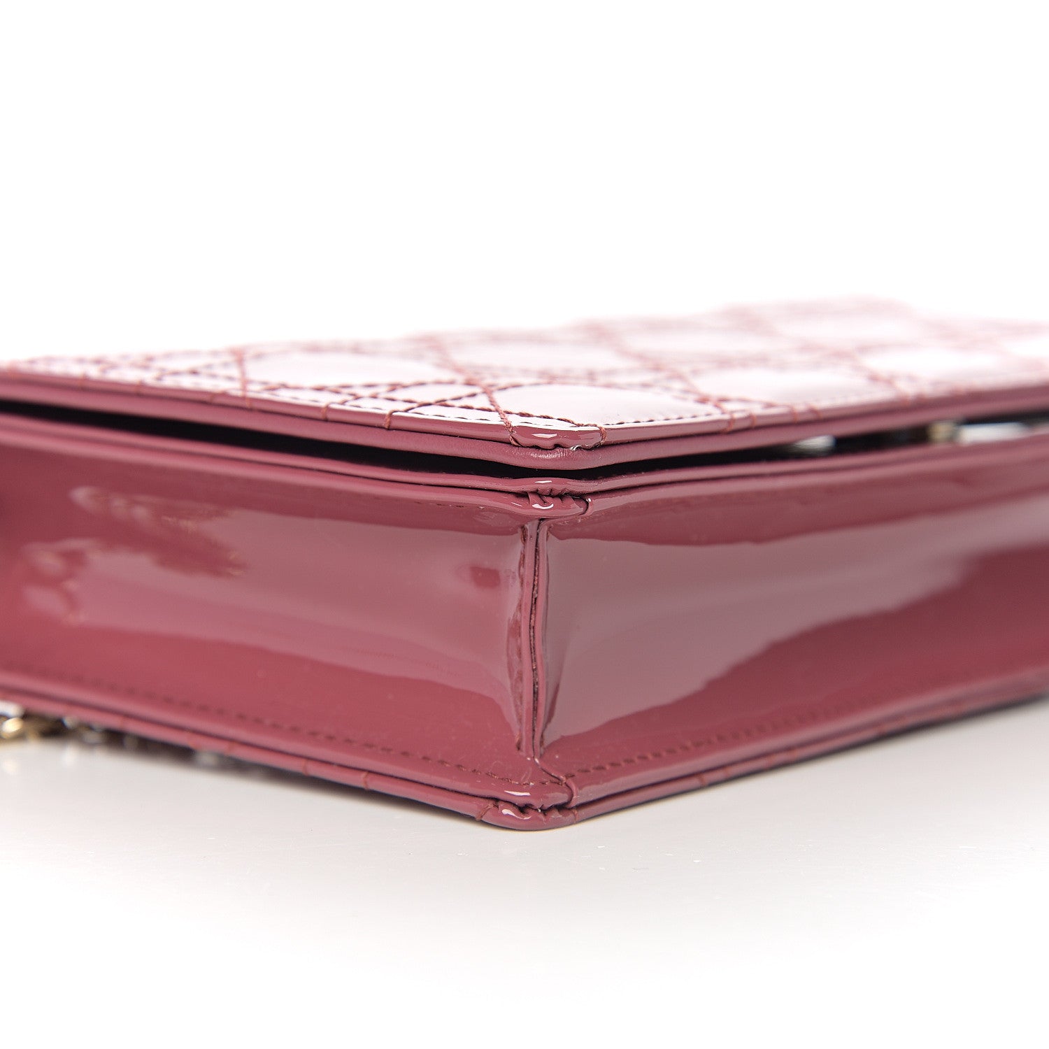 Christian Dior Patent Cannage Lady Dior Clutch Mallow Rose 6 of 10