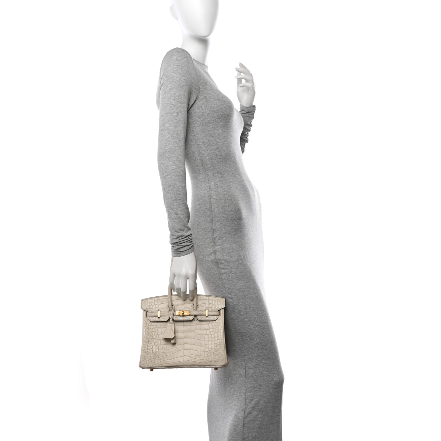 Matte Alligator Birkin 25 Beton