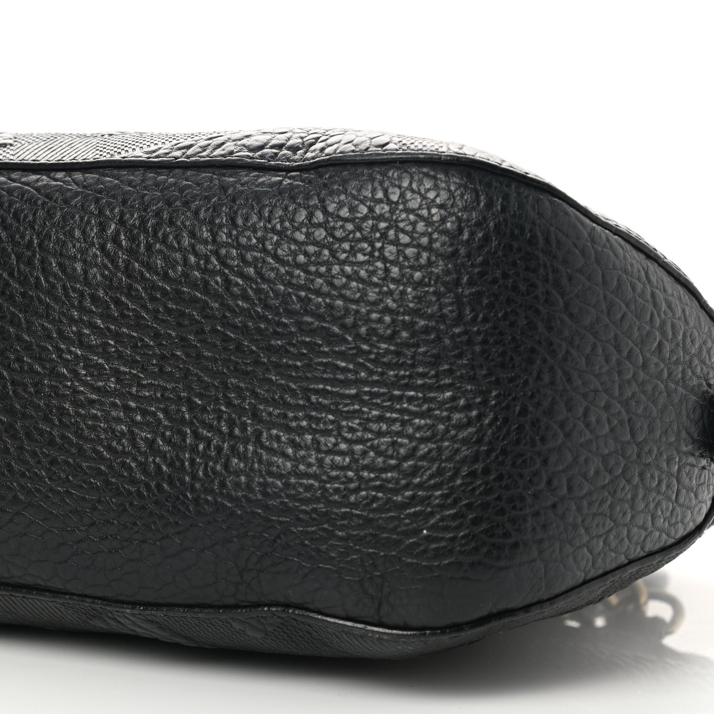 Heritage Grain Check Embossed Small Orchard Bowling Bag Black