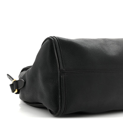 Alexander McQueen Pebbled Calfskin Small Skull Padlock Zip Around Tote Black 9 of 15