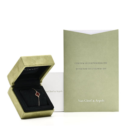 Van Cleef & Arpels 18K Rose Gold Carnelian Sweet Alhambra Bracelet 5 of 5
