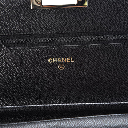 Chanel Caviar Quilted Golden Class Wallet On Chain WOC Black 8 of 11