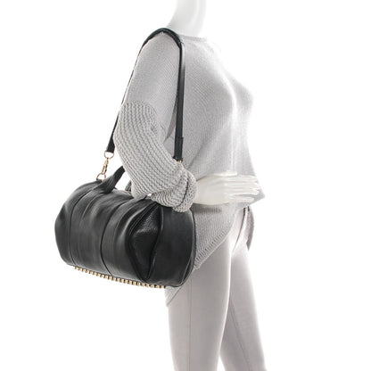 Alexander Wang Pebbled Lambskin Rocco Duffel Black Pale Gold Hardware 2 of 8