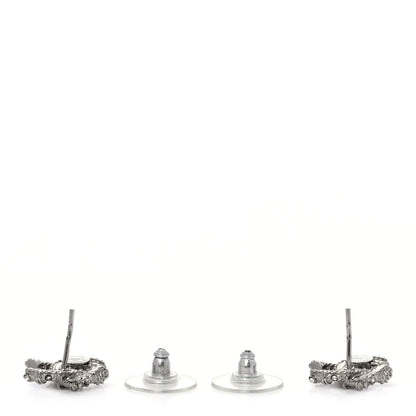Chanel Crystal CC Twisted Earrings Silver 4 of 4