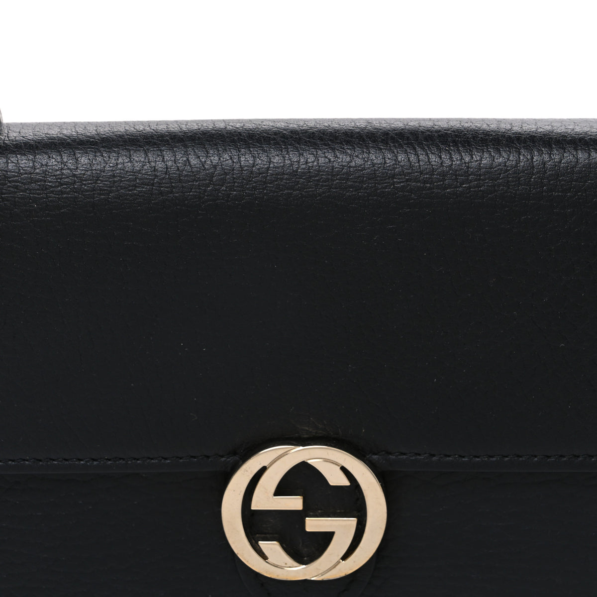 Gucci Dollar Calfskin Interlocking G Chain Wallet Black 8 of 11