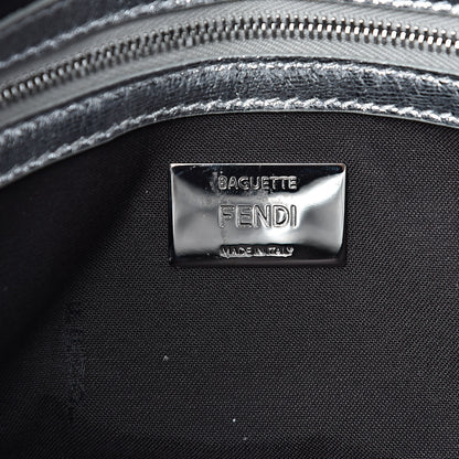 Fendi Vitello Catalan Mirror FF 1974 Embossed Baguette Argento 6 of 11