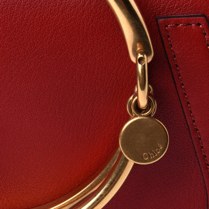 Chloe Calfskin Suede Small Nile Bracelet Bag Dahlia Red 4 of 4