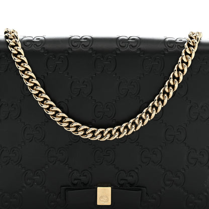 Gucci Guccissima Signature Bowy Chain Wallet Black 7 of 10