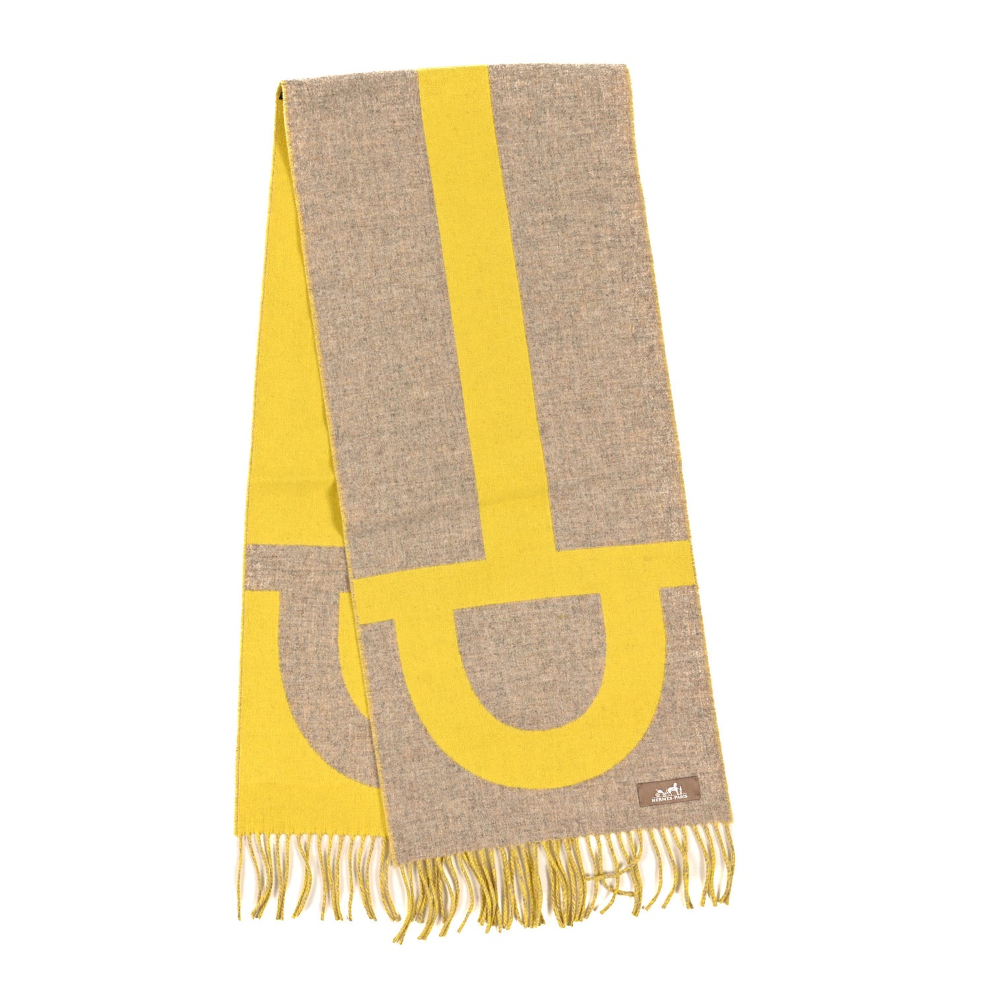 Cashmere Casaque Grand Mors Muffler Cuir Ivoire