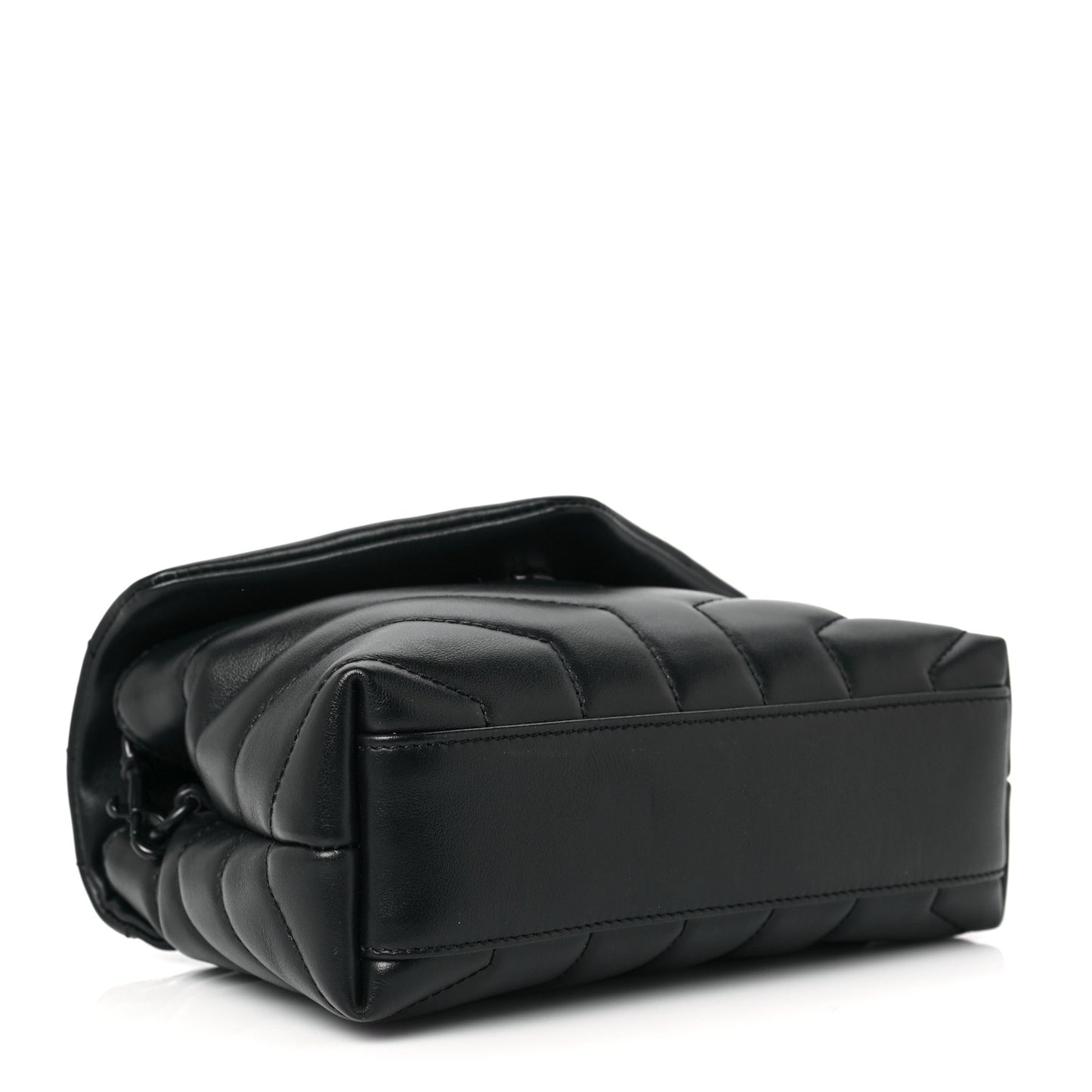 Calfskin Y Quilted Monogram Toy Loulou Crossbody Bag Black