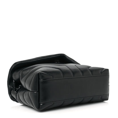 Saint Laurent Calfskin Y Quilted Monogram Toy Loulou Crossbody Bag Black 4 of 8