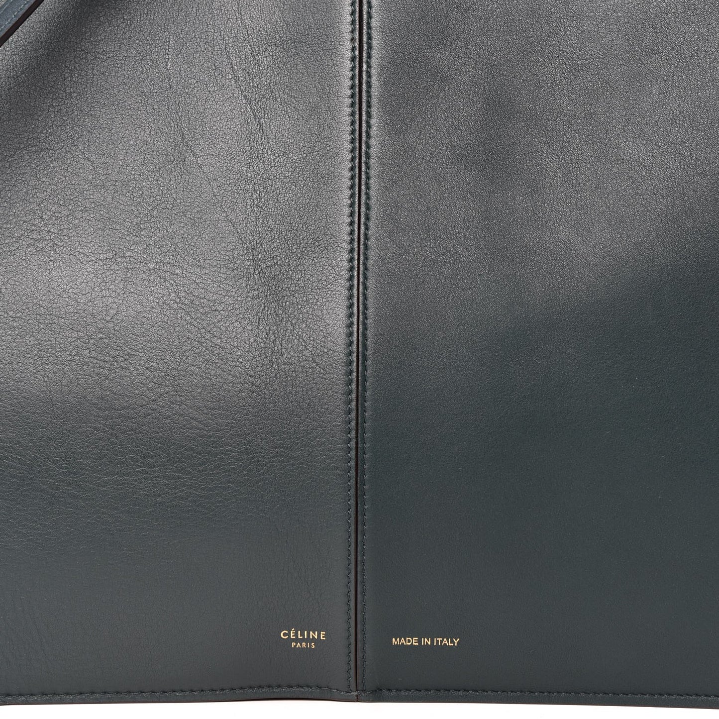 Baby Grained Calfskin Medium Tri-Fold Bag Bottle Green