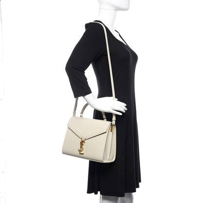 Saint Laurent Smooth Calfskin Medium Classic Monogram Cassandra Top Handle Crema Soft Rouge Legion 2 of 11