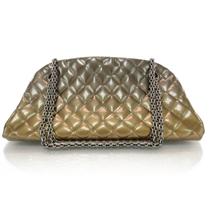 Chanel Metallic Patent Quilted Medium Just Mademoiselle Bowling Bag Gold Degrade 3 of 10