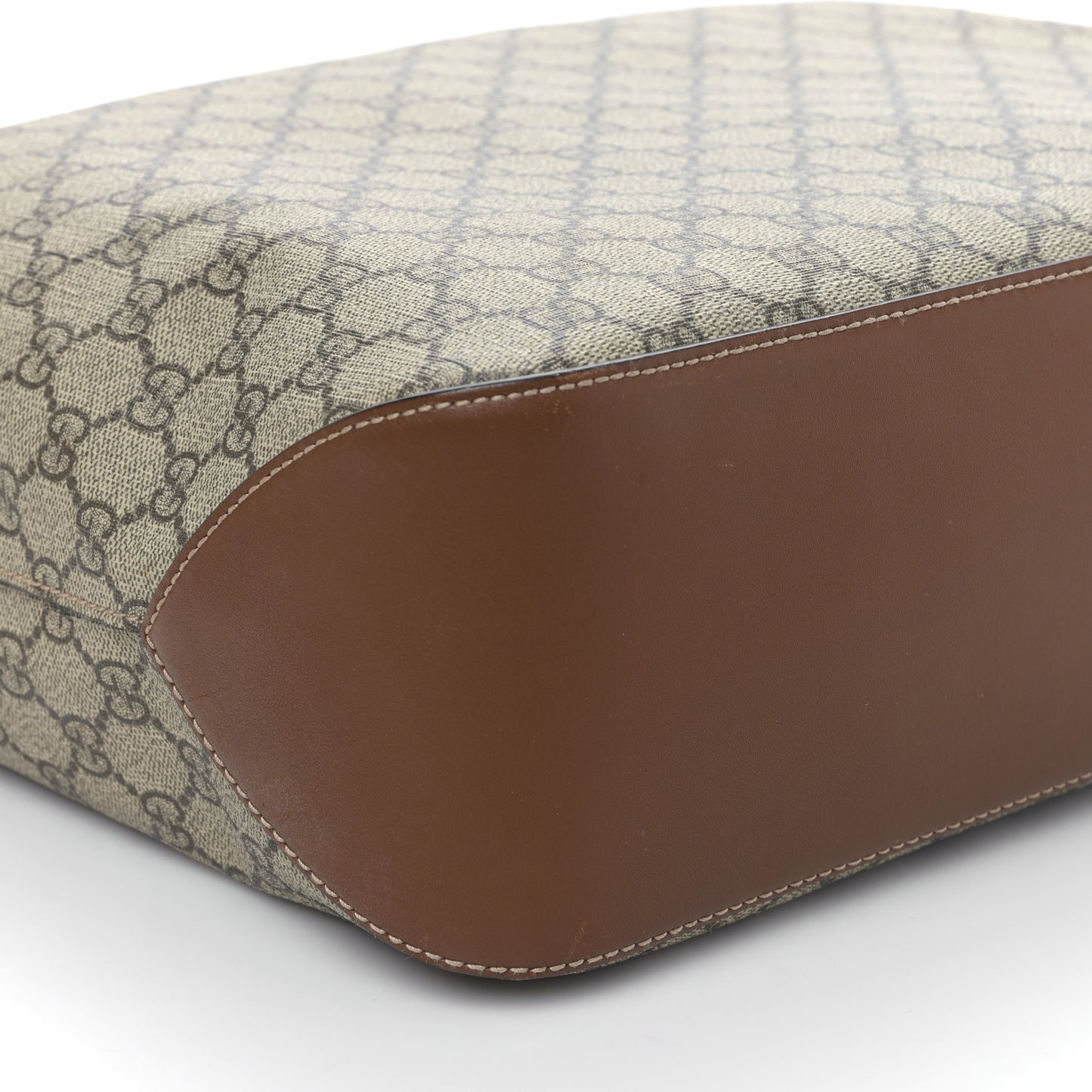 GG Supreme Monogram Large Linea A Hobo Light Brown
