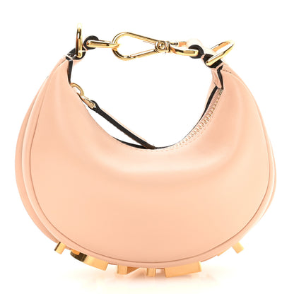 Fendi Vitello Grace Matte Nano Fendigraphy Hobo Charm Light Rose 1 of 9