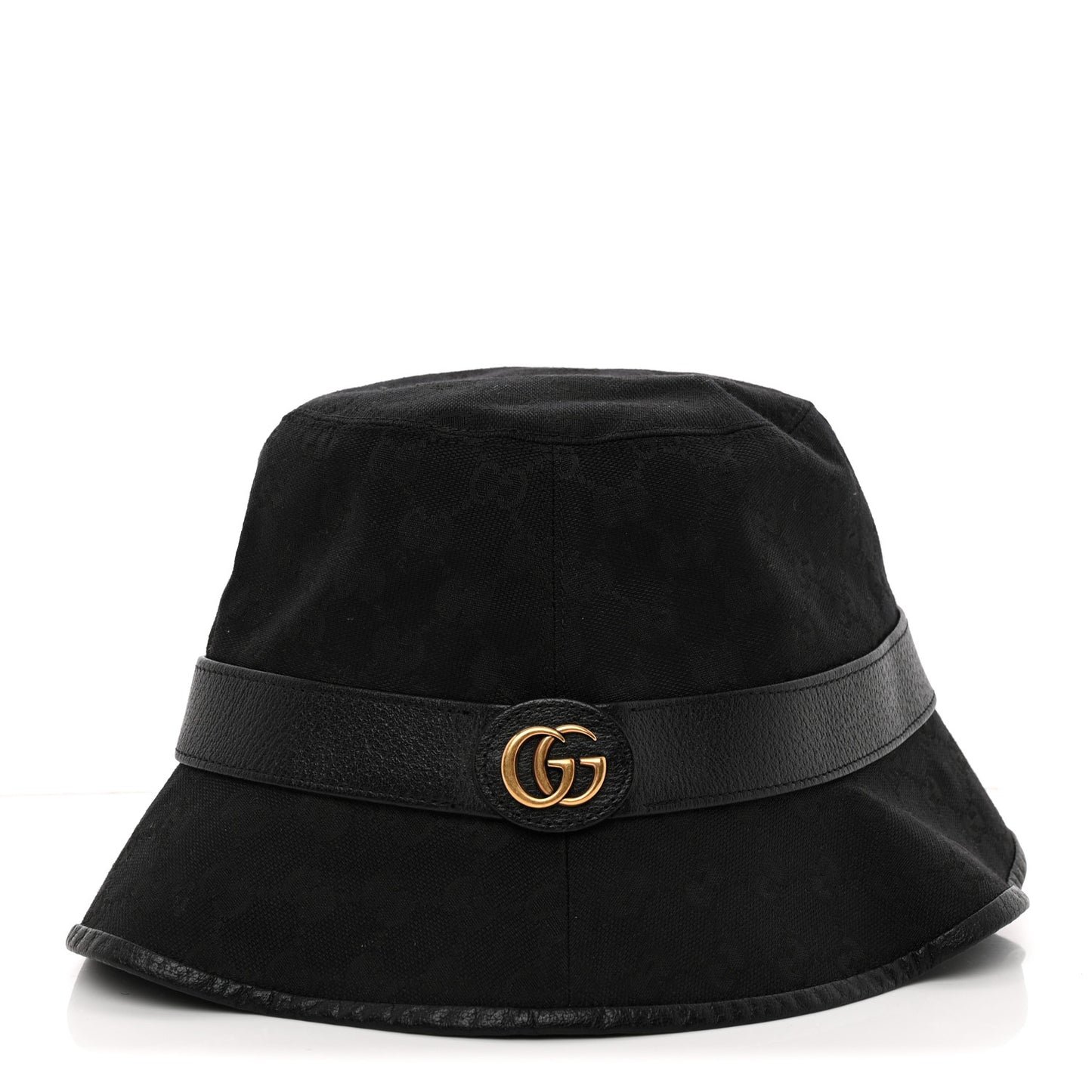 Monogram Textured Dollar Calfskin GG Jago Bucket Hat XL Black