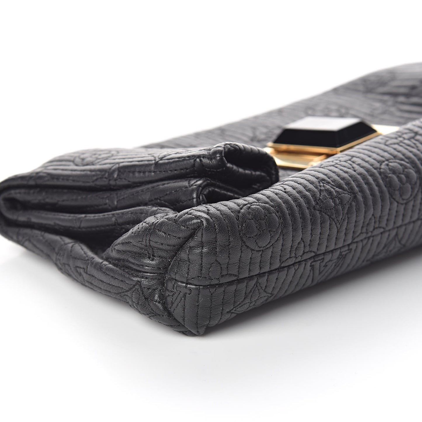 Calfskin Quilted Monogram Altair Clutch Black