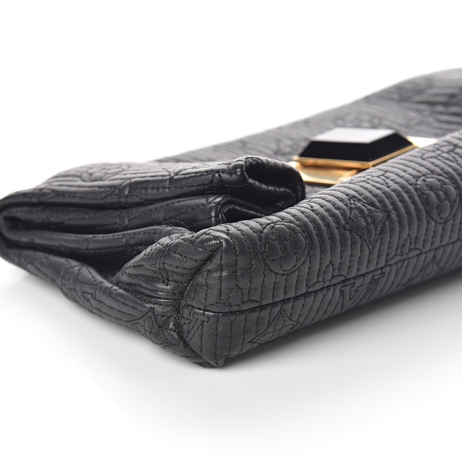 Louis Vuitton Calfskin Quilted Monogram Altair Clutch Black 7 of 8