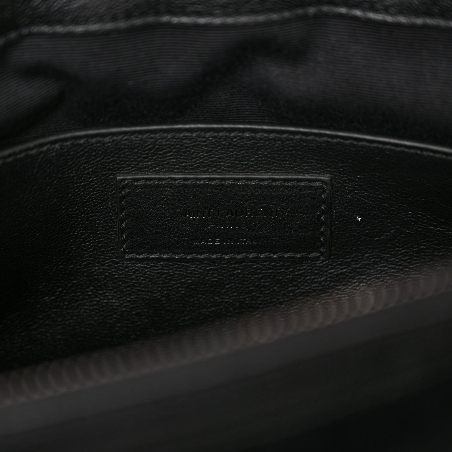 Sheepskin Matelasse Chevron Monogram Large College Satchel Black