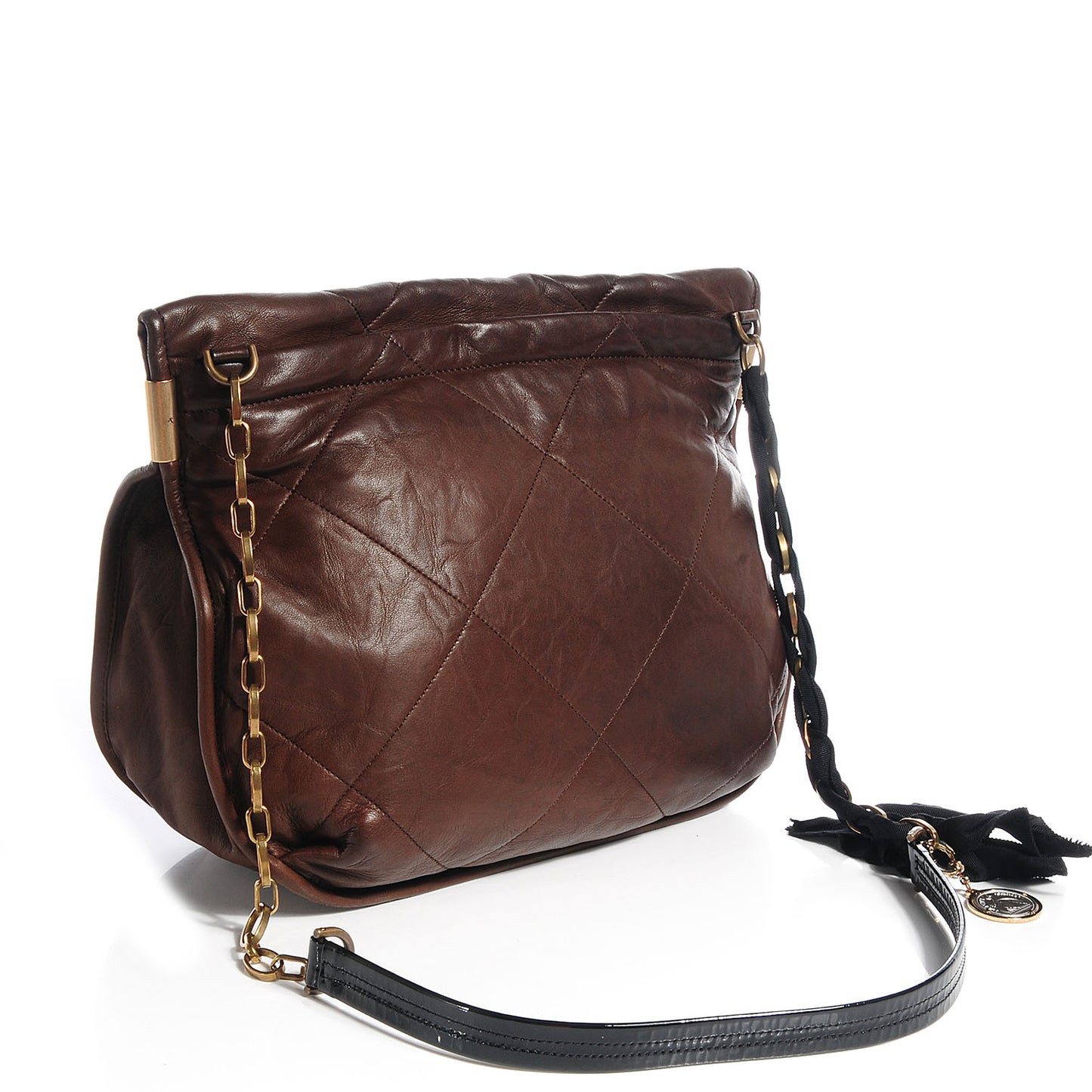 Lambskin Amalia Crossbody Bag Brown