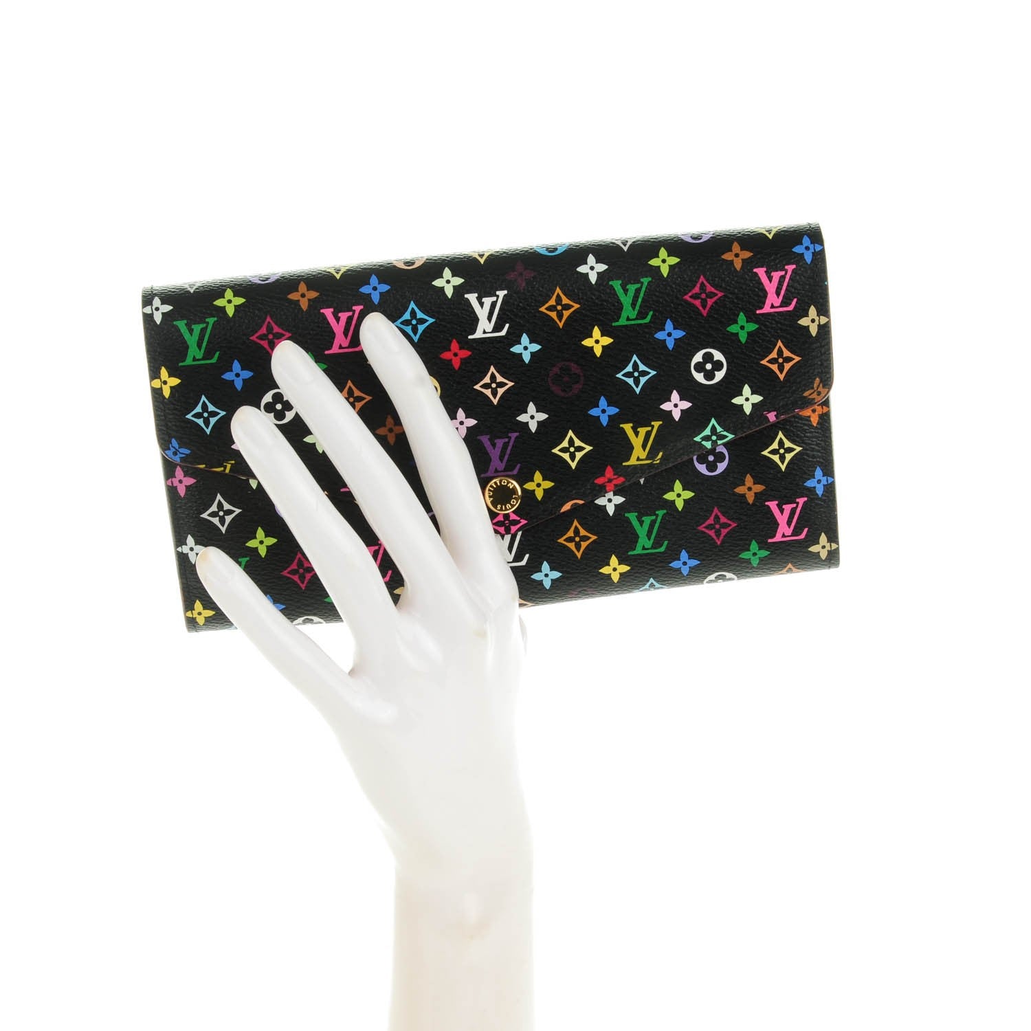 Louis Vuitton Monogram Multicolor Sarah Wallet NM Black Grenade 2 of 7
